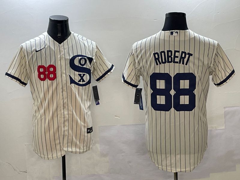 Men Chicago White Sox #88 Robert Cream Stripe Dream Edition Game 2025 Nike MLB Jersey style 2->chicago white sox->MLB Jersey